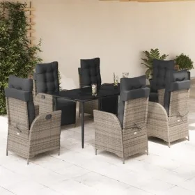 Set comedor jardín 7 pzas y cojines ratán sintético gris von , Gartensets - Ref: Foro24-3213424, Preis: 1,00 €, Rabatt: %