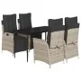 Set comedor de jardín 5 pzas cojines ratán sintético gris claro by , Garden sets - Ref: Foro24-3213464, Price: 676,26 €, Disc...
