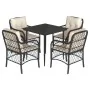 Set de muebles jardín 5 pzas con cojines ratán sintético negro de , Conjuntos de jardín - Ref: Foro24-3212083, Precio: 500,24...