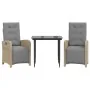 Sillas y mesita de jardín 3 piezas ratán sintético cojín beige by , Garden sets - Ref: Foro24-3212584, Price: 396,70 €, Disco...
