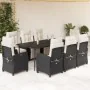 Set de comedor de jardín 9 pzas y cojines ratán sintético negro von , Gartensets - Ref: Foro24-3212952, Preis: 1,00 €, Rabatt: %