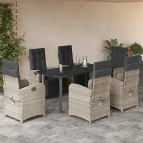 Set comedor jardín 7 pzas y cojines ratán sintético gris claro by , Garden sets - Ref: Foro24-3212609, Price: 1,00 €, Discoun...