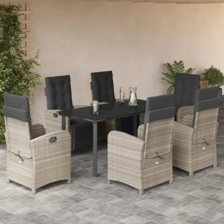 Set comedor jardín 7 pzas y cojines ratán sintético gris claro by , Garden sets - Ref: Foro24-3212609, Price: 1,00 €, Discoun...