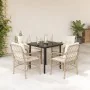 Set comedor de jardín 5 pzas con cojines ratán sintético beige von , Gartensets - Ref: Foro24-3212146, Preis: 573,55 €, Rabat...