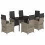 Set comedor jardín 7 pzas y cojines ratán sintético gris von , Gartensets - Ref: Foro24-3212567, Preis: 922,67 €, Rabatt: %