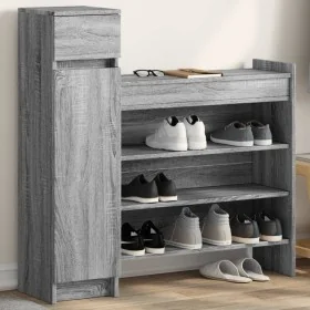 Zapatero madera de ingeniería gris Sonoma 100,5x28x100 cm by , Shoe racks and shoe organizers - Ref: Foro24-840427, Price: 11...