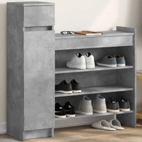 Zapatero madera de ingeniería gris hormigón 100,5x28x100 cm by , Shoe racks and shoe organizers - Ref: Foro24-840425, Price: ...