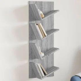 Estantería de pared 4 niveles gris Sonoma 33x16x90 cm by , Shelves and shelves - Ref: Foro24-840721, Price: 35,78 €, Discount: %
