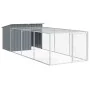 Caseta perros con corral acero galvanizado gris 153x396x110 cm von , Hundehütten - Ref: Foro24-3214223, Preis: 336,13 €, Raba...