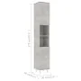 Armario de baño contrachapada gris hormigón 30x30x179 cm de , Muebles de baño - Ref: Foro24-802628, Precio: 88,06 €, Descuent...
