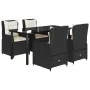 Set de muebles jardín 5 pzas con cojines ratán sintético negro by , Garden sets - Ref: Foro24-3262836, Price: 561,51 €, Disco...