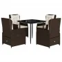 Set comedor de jardín 5 piezas y cojines ratán sintético marrón von , Gartensets - Ref: Foro24-3262841, Preis: 540,93 €, Raba...