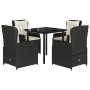 Set de muebles jardín 5 pzas con cojines ratán sintético negro de , Conjuntos de jardín - Ref: Foro24-3262834, Precio: 513,06...