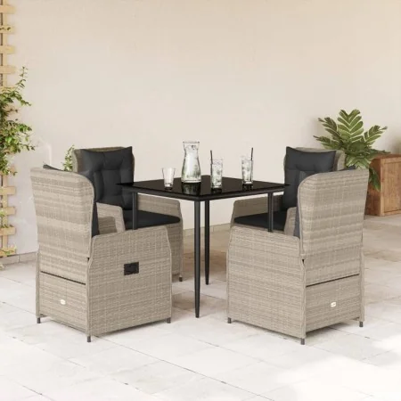 Set comedor de jardín 5 pzas cojines ratán sintético gris claro by , Garden sets - Ref: Foro24-3262897, Price: 542,81 €, Disc...