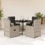 Set comedor de jardín 5 pzas cojines ratán sintético gris claro by , Garden sets - Ref: Foro24-3262897, Price: 542,81 €, Disc...