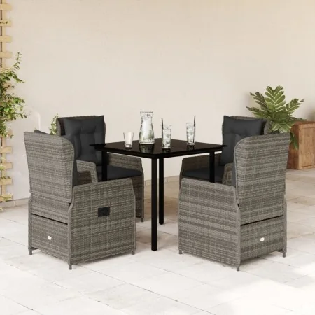Set comedor de jardín 5 piezas con cojines ratán sintético gris by , Garden sets - Ref: Foro24-3262862, Price: 608,68 €, Disc...