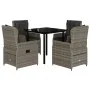 Set comedor de jardín 5 piezas con cojines ratán sintético gris by , Garden sets - Ref: Foro24-3262862, Price: 608,68 €, Disc...