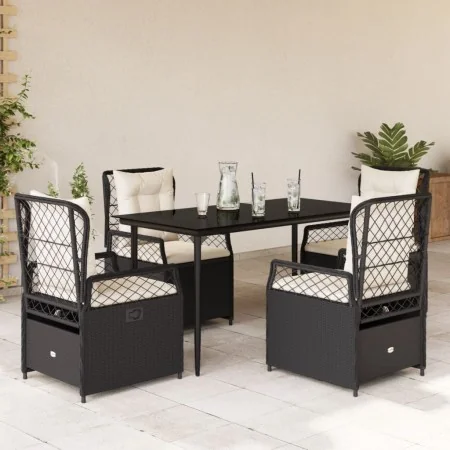 Set de muebles jardín 5 pzas con cojines ratán sintético negro von , Gartensets - Ref: Foro24-3262959, Preis: 487,59 €, Rabat...