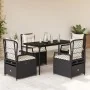 Set de muebles jardín 5 pzas con cojines ratán sintético negro von , Gartensets - Ref: Foro24-3262959, Preis: 487,59 €, Rabat...