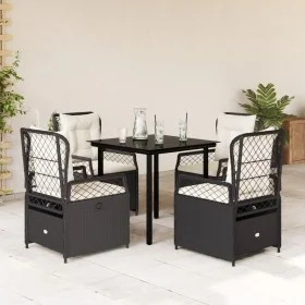 Set de muebles jardín 5 pzas con cojines ratán sintético negro by , Garden sets - Ref: Foro24-3262965, Price: 498,25 €, Disco...