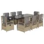 Set comedor de jardín 9 pzas con cojines ratán sintético beige by , Garden sets - Ref: Foro24-3263005, Price: 1,00 €, Discoun...