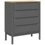 Cómoda cajonera FLORO madera maciza de pino gris de , Cajoneras - Ref: Foro24-374010, Precio: 169,58 €, Descuento: %