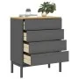 Cómoda cajonera FLORO madera maciza de pino gris de , Cajoneras - Ref: Foro24-374010, Precio: 169,58 €, Descuento: %