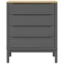 Cómoda cajonera FLORO madera maciza de pino gris de , Cajoneras - Ref: Foro24-374010, Precio: 169,58 €, Descuento: %