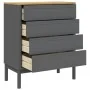 Cómoda cajonera FLORO madera maciza de pino gris de , Cajoneras - Ref: Foro24-374010, Precio: 169,58 €, Descuento: %