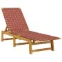 Tumbona con mesa madera maciza de acacia y tela roja by , Loungers - Ref: Foro24-3214214, Price: 152,96 €, Discount: %