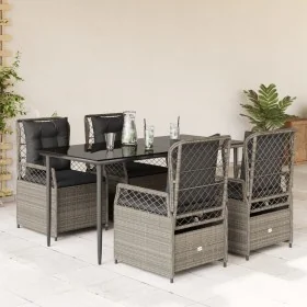 Set comedor de jardín 5 pzas cojines ratán sintético gris claro by , Garden sets - Ref: Foro24-3263030, Price: 541,06 €, Disc...