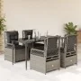 Set comedor de jardín 5 pzas cojines ratán sintético gris claro de , Conjuntos de jardín - Ref: Foro24-3263030, Precio: 541,0...