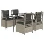 Set comedor de jardín 5 pzas cojines ratán sintético gris claro de , Conjuntos de jardín - Ref: Foro24-3263030, Precio: 541,0...