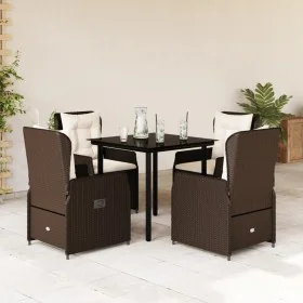 Set comedor de jardín 5 piezas y cojines ratán sintético marrón von , Gartensets - Ref: Foro24-3262848, Preis: 513,55 €, Raba...