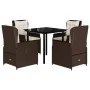 Set comedor de jardín 5 piezas y cojines ratán sintético marrón by , Garden sets - Ref: Foro24-3262848, Price: 513,33 €, Disc...