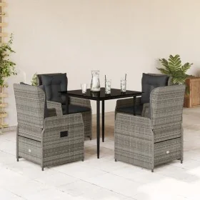 Set comedor de jardín 5 piezas con cojines ratán sintético gris de , Conjuntos de jardín - Ref: Foro24-3262855, Precio: 618,2...