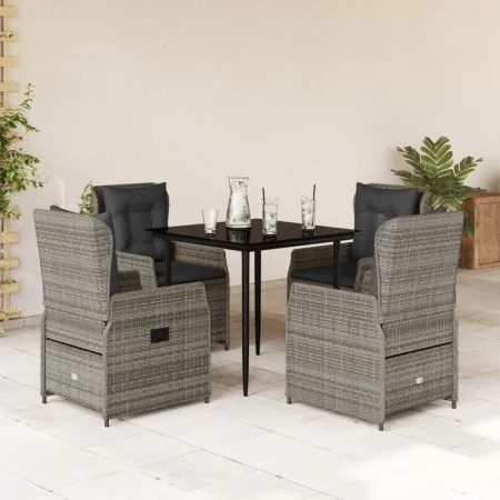 Set comedor de jardín 5 piezas con cojines ratán sintético gris by , Garden sets - Ref: Foro24-3262855, Price: 621,53 €, Disc...