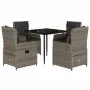 Set comedor de jardín 5 piezas con cojines ratán sintético gris by , Garden sets - Ref: Foro24-3262855, Price: 621,53 €, Disc...
