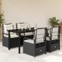 Set de muebles jardín 5 pzas con cojines ratán sintético negro by , Garden sets - Ref: Foro24-3262967, Price: 493,05 €, Disco...