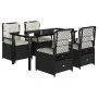 Set de muebles jardín 5 pzas con cojines ratán sintético negro by , Garden sets - Ref: Foro24-3262967, Price: 493,05 €, Disco...