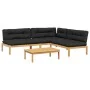 Set de sofás de palets de jardín y cojines 4 pzas madera acacia von , Outdoor-Sofas - Ref: Foro24-3209334, Preis: 609,08 €, R...