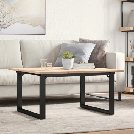 Mesa de centro marco O madera maciza pino y acero 90x90x45 cm by , Kitchen and dining tables - Ref: Foro24-3282665, Price: 88...