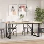 Mesa de comedor marco O madera maciza pino y acero 180x90x75cm de , Mesas de cocina y de comedor - Ref: Foro24-3282678, Preci...