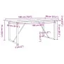 Mesa de comedor marco O madera maciza pino y acero 180x90x75cm de , Mesas de cocina y de comedor - Ref: Foro24-3282678, Preci...