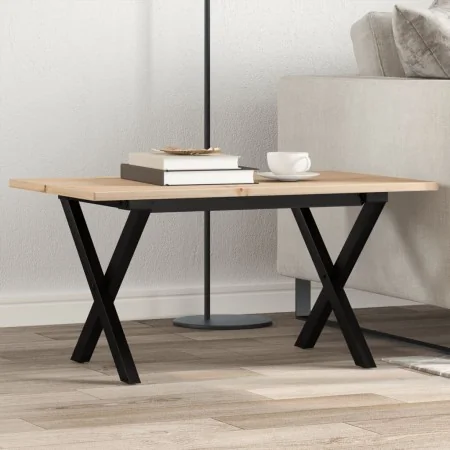 Mesa de centro marco X madera maciza pino y acero 80x50x40 cm von , Küchen- und Esstische - Ref: Foro24-3282684, Preis: 62,87...