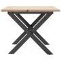 Mesa de centro marco X madera maciza pino y acero 80x50x40 cm von , Küchen- und Esstische - Ref: Foro24-3282684, Preis: 62,87...