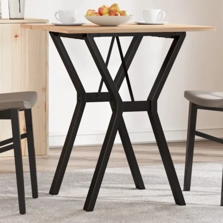 Mesa de comedor marco Y madera maciza pino y acero 70x70x75 cm by , Kitchen and dining tables - Ref: Foro24-3282715, Price: 8...