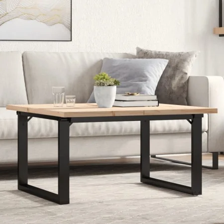 Mesa de centro marco O madera maciza pino y acero 80x80x45,5 cm by , Kitchen and dining tables - Ref: Foro24-3282729, Price: ...