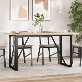 Mesa de comedor marco O madera maciza pino acero 160x80x75,5 cm by , Kitchen and dining tables - Ref: Foro24-3282743, Price: ...