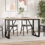 Mesa de comedor marco O madera maciza pino acero 160x80x75,5 cm by , Kitchen and dining tables - Ref: Foro24-3282743, Price: ...